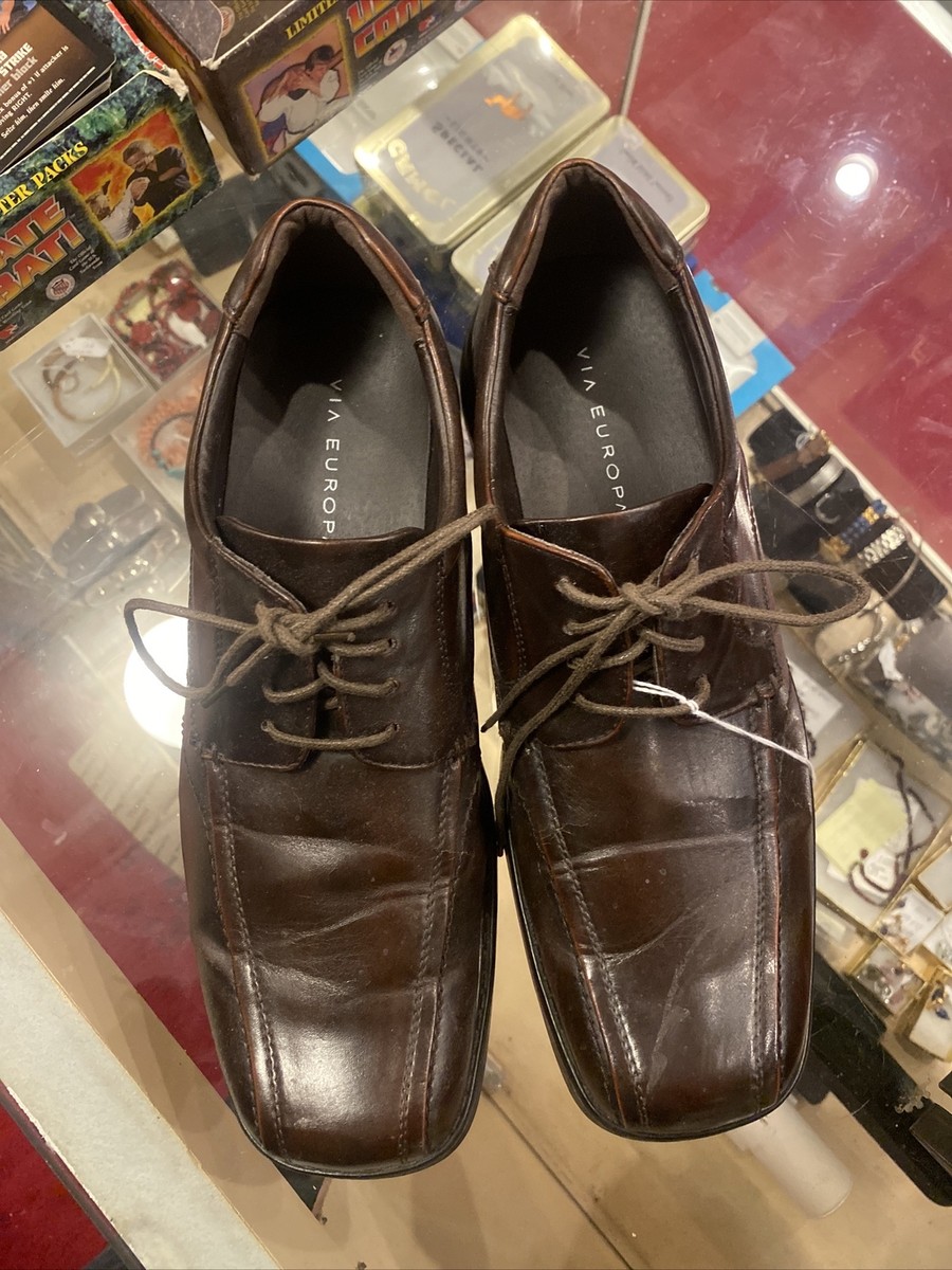 VIA EUROPA BROWN DRESS SHOES MENS SIZE 11M | eBay display picture 1