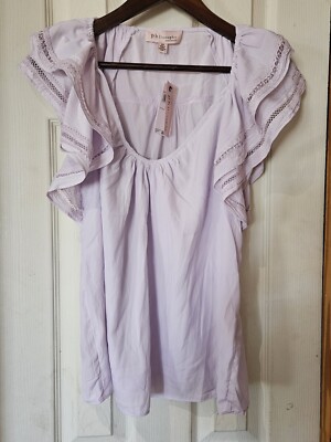 philosophy Republic Clothing Boho Flutter Sleeve Sweetheart Neckline Small NWT