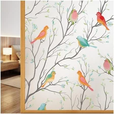 Stained Glass Window Film Decorative Privacy Static Cling for Office Kitchen