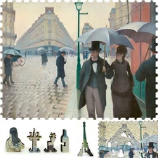 Wooden Jigsaw Puzzle for Adults by FoxSmartBox -295 pcs- Paris Street; Rainy Day