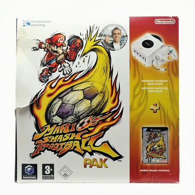 Console Gamecube Pearl White et Mario Smash Football - GC - Console