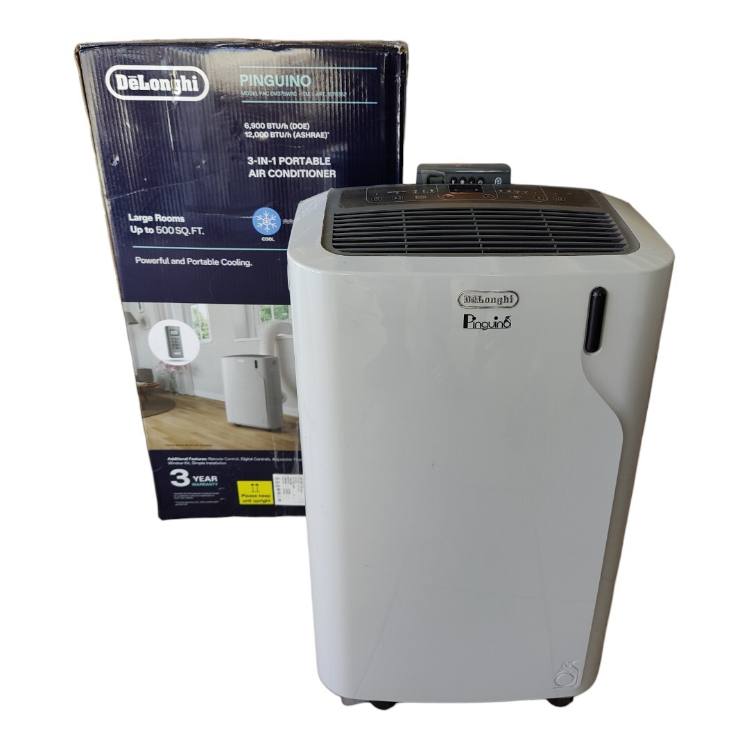 DeLonghi EM3750WRC 6AL Portable Air Conditioner, 6900 BTU/h, 500 sqft, White eBay