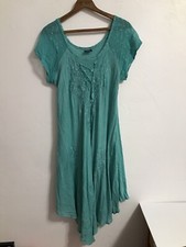 Fashion Force Women's Dress Turquoise Color Semi Sheer Size Plus Size