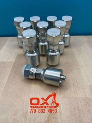 10 Parker Style 10643-8-6 Hydraulic Hose Crimp Fittings 3/8  Hose X 1/2  JIC