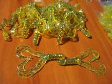 25 Double Curl Tail Swim'n Grubs 3" Soft Fishing Baits Chartreuse Christmas Tree