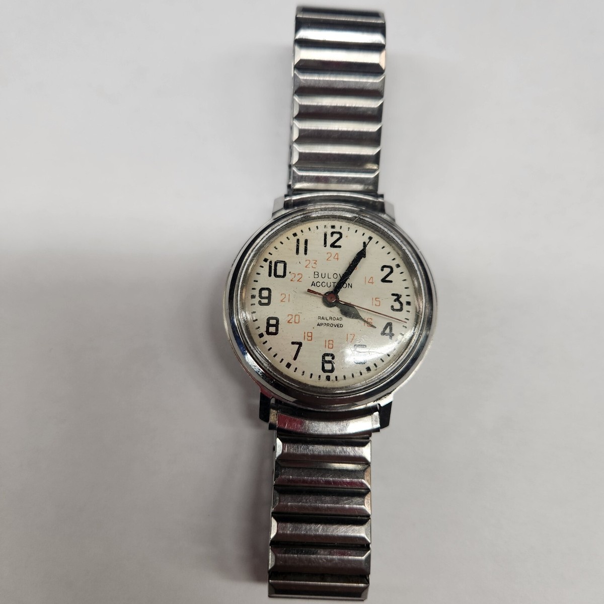 Vintage Bulova Accutron 214 Railroad Approved SS Mens Watch n3