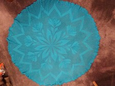 scialle bambino tondo lavorato a mano 100% cashmere, 2 strati, blu. Spedizione gratuita