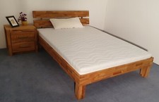 DOPPELBETT EICHE MASSIV GEÖLT 140X200 MASSIVHOLZBETT BETTGESTELL