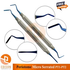 2Pcs Periotome PT1, PT2 Micro Serrated Periodontal Ligament Tooth Extraction PDL