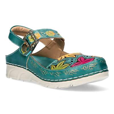 Dorry 11 ~ türkis Laura Vita UK Sandalen Sommer Strand flache Clogs Schuhe Urlaub