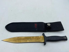 M-tech Double-Edged Fixed Blade Hunting Knife with Sheath  11.25" MT 20 77 Gold