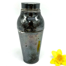Fantastico shaker da cocktail art deco argentato martellato design Kayser 1930