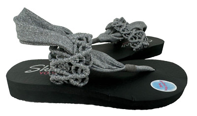 Skechers Women's Meditation Knotted Studio Sling Sandals Gray/Black Size:7 72G