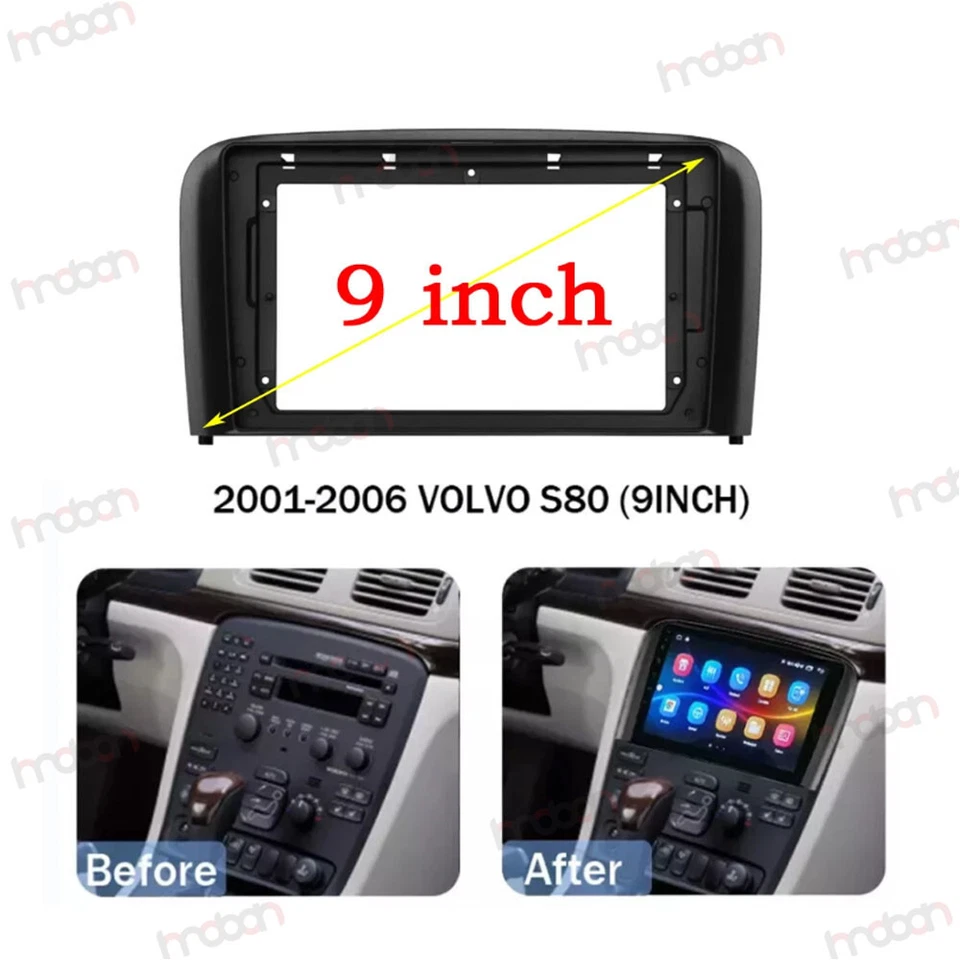 9'' Car Radio Stereo Fascia Frame Trim for Volvo S80 2001~06 Radio Harness Wire - Image 2 of 4