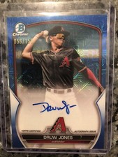 2023 Bowman Chrome Druw Jones Mojo Blue Refractor Autograph - 56/150 - Perfect!