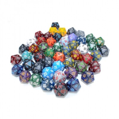 Würfelset - Speckled Würfel D20 (50 x W20) im Beutel - farblich gemischt