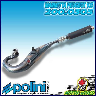 Auspuff mit Flansch Polini Peugeot 103 RCX SPX Vogue SP MVL 104 105 GL10