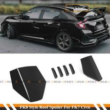 For 16-2021 Civic Fk4 Fk7 5dr Hatchback Blk Type R Style Vortex Fin Roof Spoiler