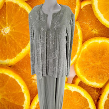 Alex Evenings 2 Piece Sea Foam Green Dress with Floral Top and Jacket Size 14