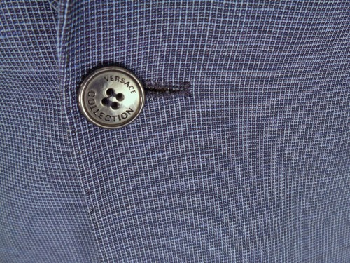 Authentic Gianni Versace Blue Pin Check Nailhead Tweed Sport Coat US 42 R New - Picture 7 of 16