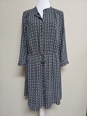 DR2 DANIEL RAINN Women's Dress 3/4 Sleeve V-Neck Drawstring Polyester.Size L