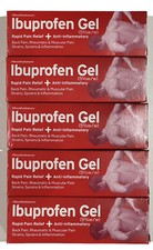 Image of 5 X Iboprofen Gel 50g-Fast Pain&Swelling Relief-Back-Muscular-Rheumatic Injuries