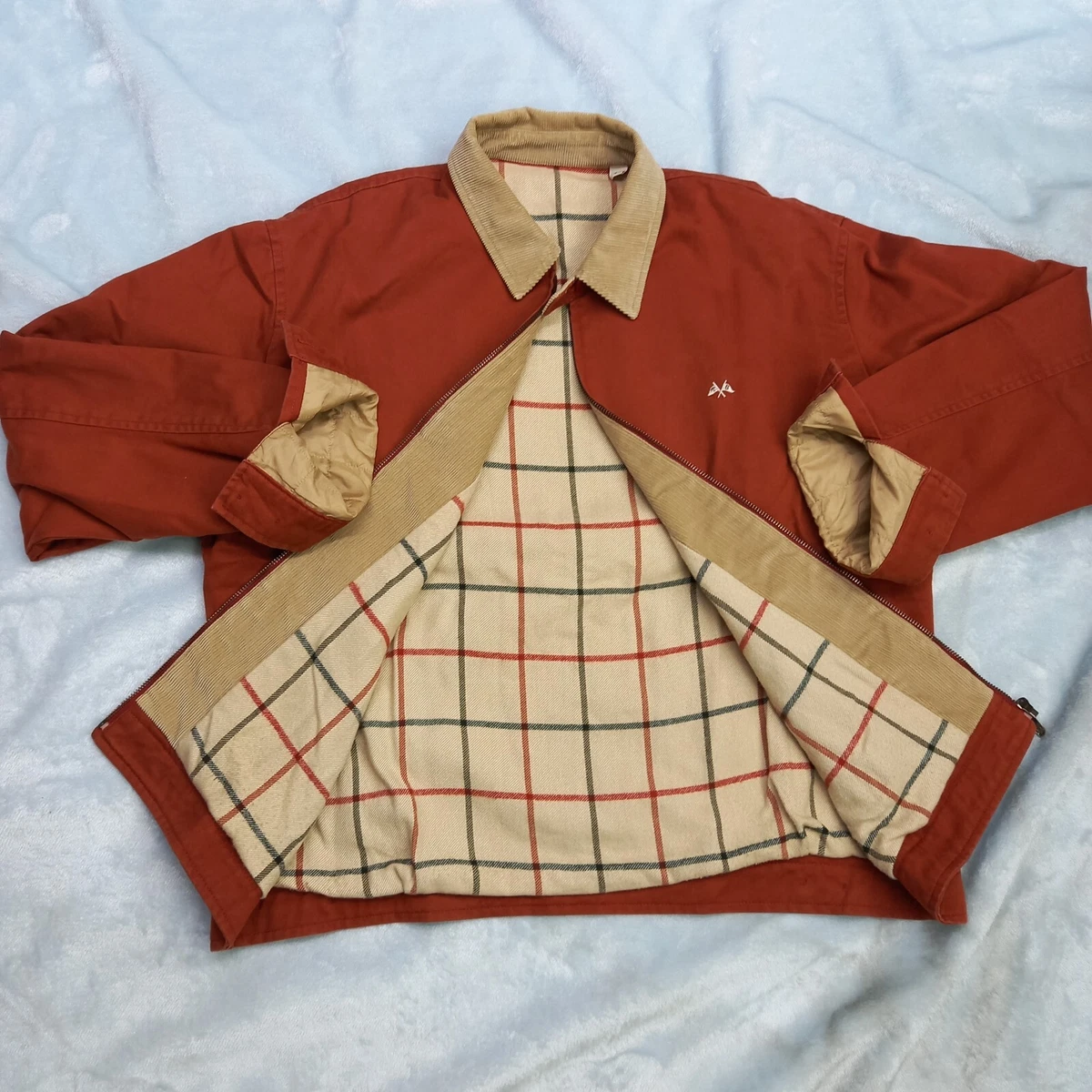 Watt Furnace historisk Vintage THOMAS BURBERRY Coat Bomber Jacket TB 100% Cotton Logo Men&#039;s  Red size L | eBay