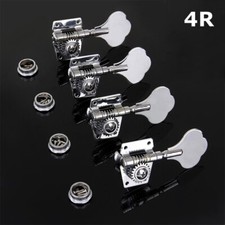 4R Chrome Electric Bass Guitar Keys Tuners Machine Heads Open Gear Tuning Pegs