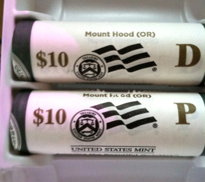 Two Rolls 2010 P & D US MINT ATB MOUNT HOOD (OR)  Cameo QUARTER ROLLS #M83