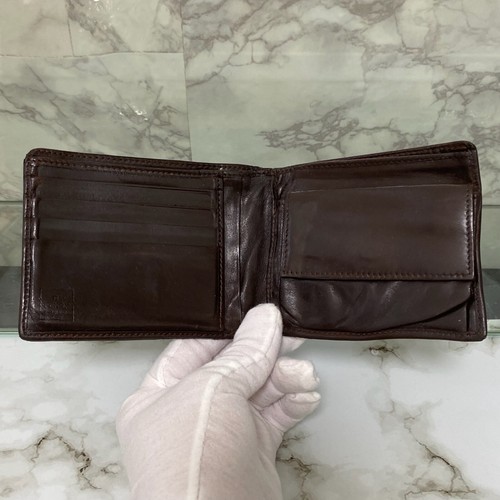 Auténtica Cartera Fendi Plegable Cuero Marrón Zucca - Imagen 7 de 12