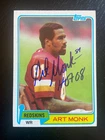 Art Monk Autographed 1981 Topps Football ROOKIE Card #194 'Skins HOF