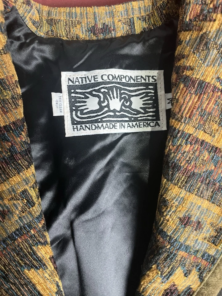 Native Components wool & Leather, jacket. Women’s Sz-(M)  handmade in America - Image 3 of 4