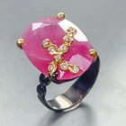 Jewellery gem 24 ct Ruby Ring 925 Sterling Silver Size 7.5 /R454728