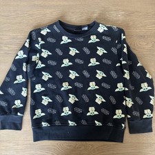 Baby Yoda Star Wars Youth Small Black Sweater 60 Cotton 40 Polyester