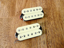 HUMBUCKER PICKUP SET VINTAGE WHITE ALNICO 8 NICKEL BASEPLATE 4 CONDUCTOR WIRED