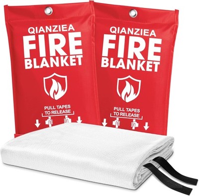 Fire Blanket,2 Pack,40''x40'' Fire Blankets Emergency for Home and Kitchen