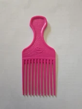 Vintage Goody Plastic Hot Pink Crocodile Textured Hair Pick Comb Lift 90s