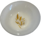 Anchor Hocking Fire King Milk Glass Serving Bowl 8-1/4" Wheat Design Vintage