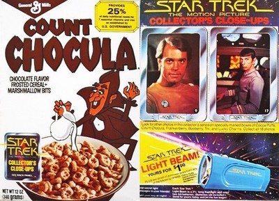 General Mills Count Chocula Cereal Box Star Trek Promo 12x8in Metal Sign Poster