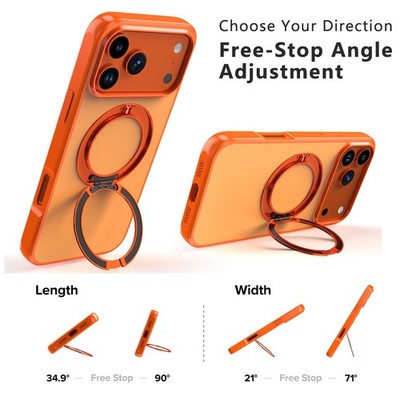 For iPhone 17e/Pro/Pro Max/Air Case Ring Rotating Stand Cover Screen Protector