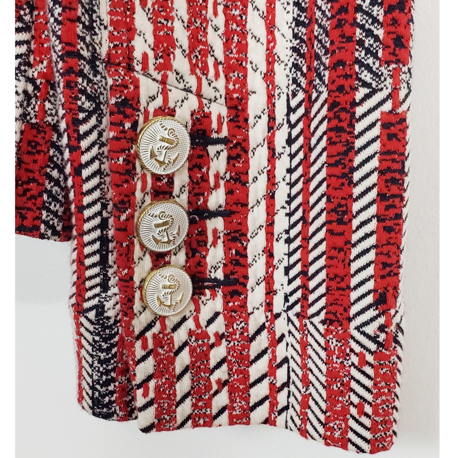 Cabi medium blazer jacket stretch patchwork nauti… - image 11