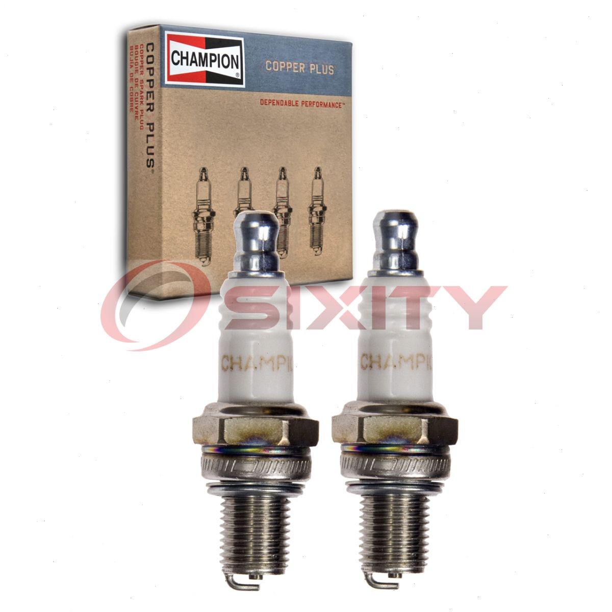 2 pc Champion Copper Plus 965-1 Spark Plugs for RZ7C 6785 3066 Ignition Wire qr