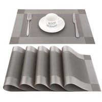 Platzset Abwischbar Tischset Abwaschbar Grau 6Er Set Pvc Abgrifffeste