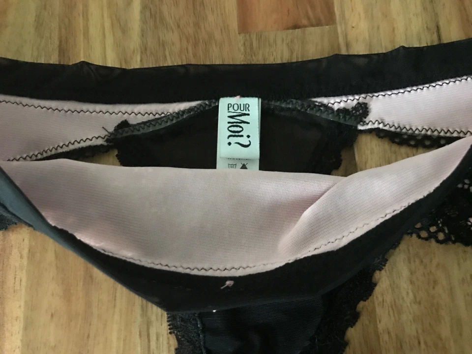 Pou moi Black pink  lace thong UK 12 LACE NEW - Image 2 of 4