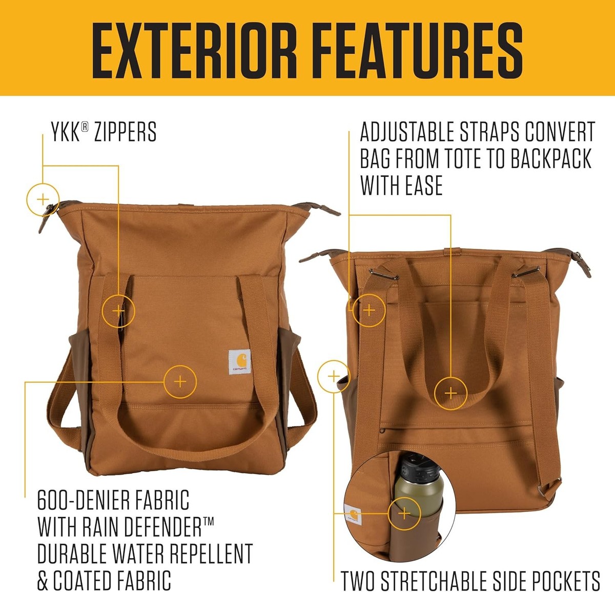 Carhartt Classic Convertible Backpack Tote, Durable Water One Size