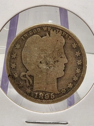 1895-P Barber Quarter Raw about good