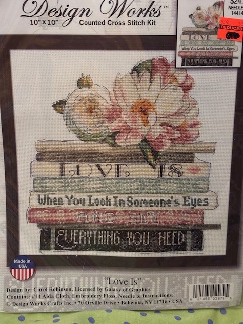 Design Works “Love Is” Counted Cross Stitch Kit 10"X10"  New Free Shipping
