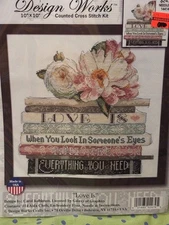 Design Works “Love Is” Counted Cross Stitch Kit 10"X10"  New Free Shipping