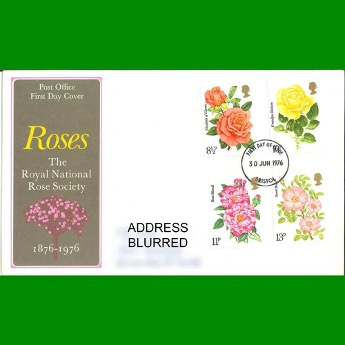 FDC Centennial The Royal National Rose Society, First Day Stamps, 30/6/1976 - Picture 1 of 3