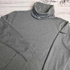 Nike Dri-Fit Funnel Neck Pullover Sweatshirt Womens Large Gray Kangaroo Pocket